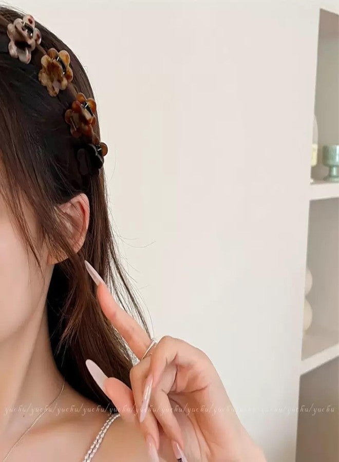 Agirlvct Small Hair Clips,Acetic Acid Flower Mini Claw Jaw Clips,No-Slip Cute Decoration Buns Clip,Pining Bangs,Strong Grip, Classic Clamp Clips Gift for Girl Women Thin Thick Hair Styling(10 PCS) - Image 3